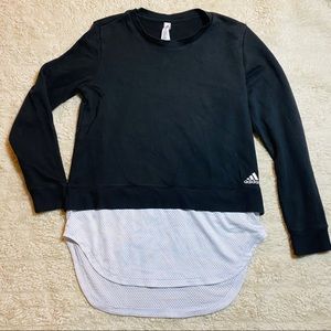 Adidas black sweatshirt jersey hem size medium